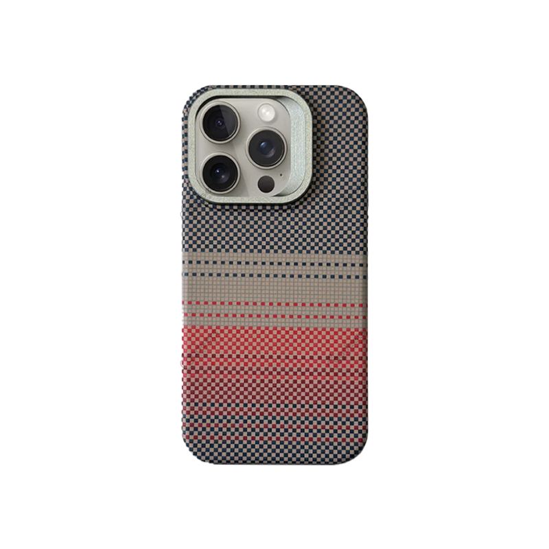 Carbon Design Magsafe Case with Metal Lens Stand for iPhone 16 Pro Max